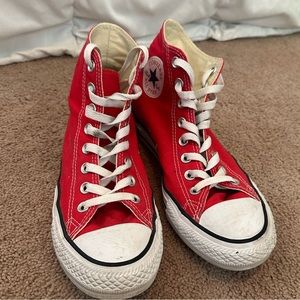 Size 9 red high top Converse